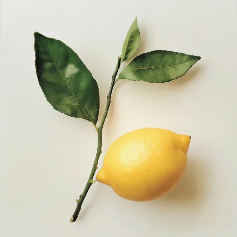 Limón siciliano con hojas