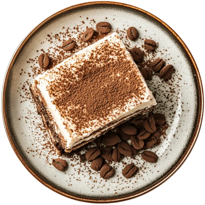 Tiramisú con granos de café