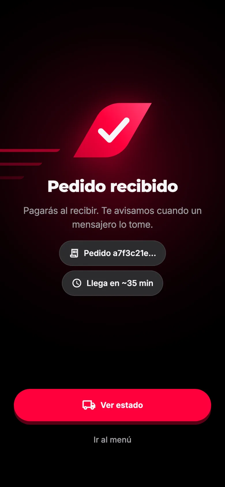 Pedido recibido
